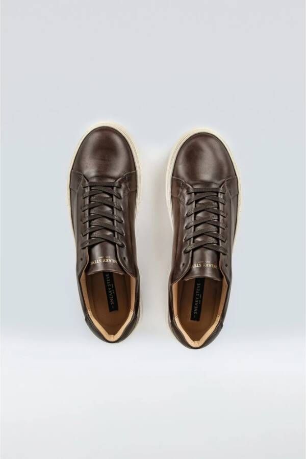 Sneaky Steve Klassieke Leren Sneaker Brown Heren