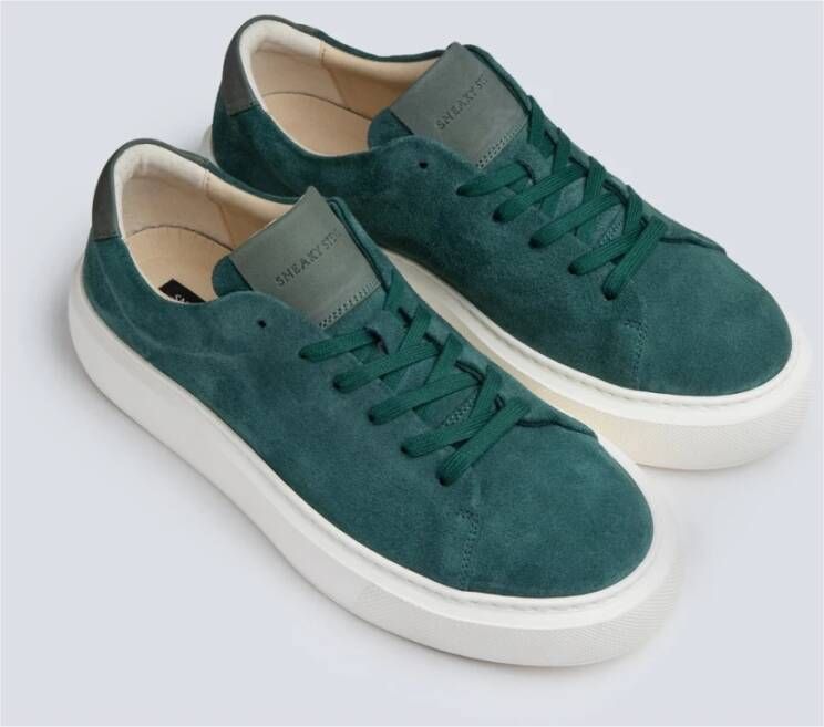 Sneaky Steve Moderne Suède Sneaker met Leren Details Blue Unisex