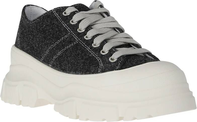 Sofie D'hoore Wollen enkelsneakers met hoge zool Black Dames