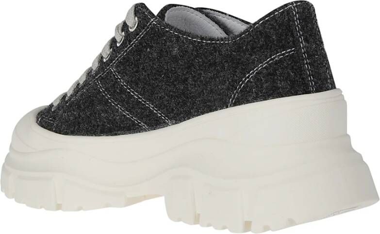 Sofie D'hoore Wollen enkelsneakers met hoge zool Black Dames