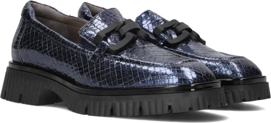 Softwaves Blauwe Leren Loafers voor Dames Blue Dames