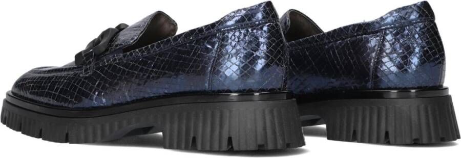 Softwaves Blauwe Leren Loafers voor Dames Blue Dames