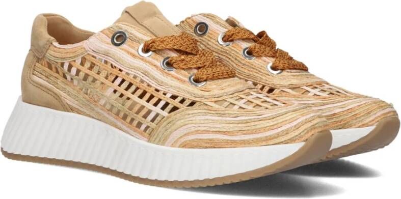 Softwaves Bruine Geweven Touw Lage Sneakers Brown Dames