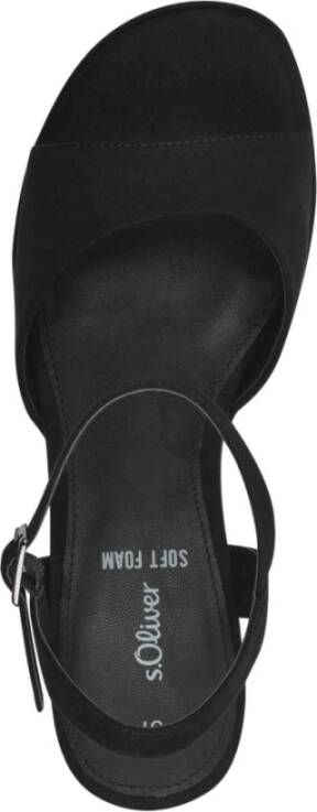 s.Oliver Elegante Zwarte Platte Sandalen Vrouwen Black Dames