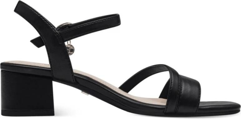 s.Oliver Elegante Zwarte Platte Sandalen Vrouwen Black Dames