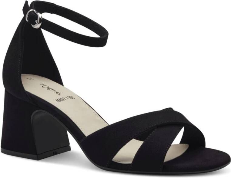 s.Oliver Elegante Zwarte Platte Sandalen Vrouwen Black Dames