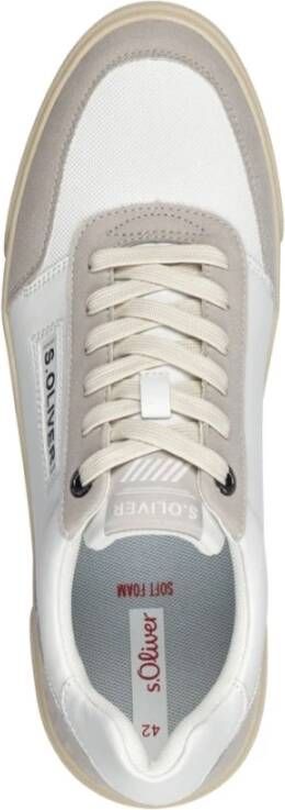 s.Oliver Witte Grijze Sneakers voor Mannen White Heren