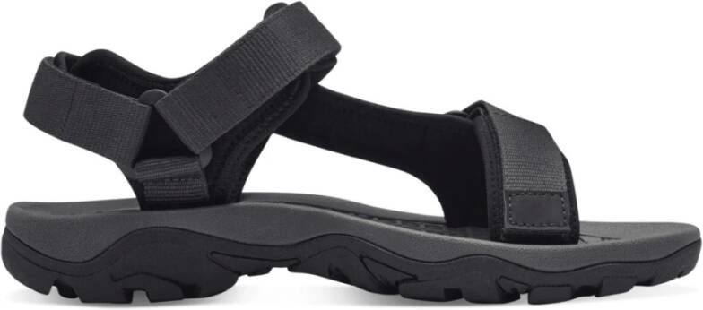 s.Oliver Zwarte Casual Open Platte Sandalen Black Heren