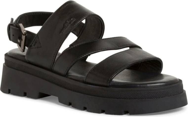 s.Oliver Zwarte Casual Platte Sandalen Vrouwen Black Dames