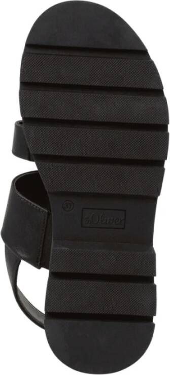 s.Oliver Zwarte Casual Platte Sandalen Vrouwen Black Dames