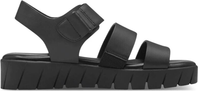 s.Oliver Zwarte Casual Platte Sandalen Vrouwen Black Dames