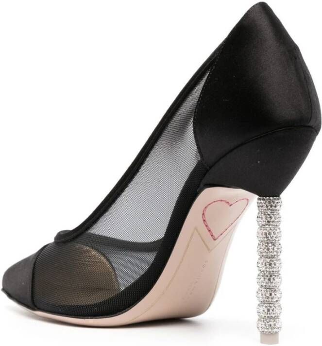 Sophia Webster Kristal Mesh Platte Schoenen Black Dames