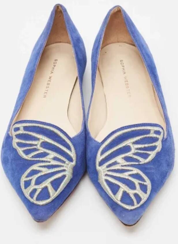 Sophia Webster Pre-owned Suede flats Blue Dames