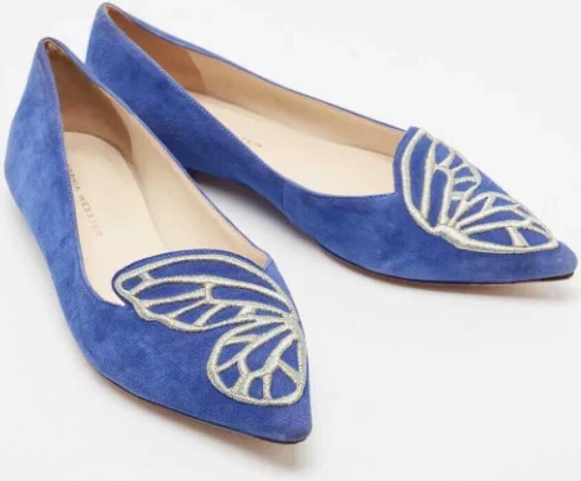 Sophia Webster Pre-owned Suede flats Blue Dames