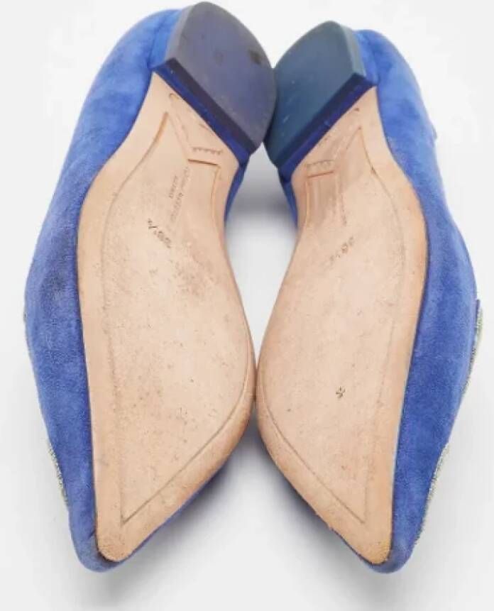 Sophia Webster Pre-owned Suede flats Blue Dames