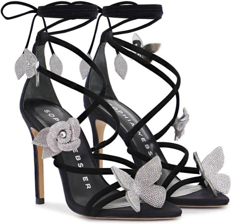 Sophia Webster Zwarte Kristal Sandalen Black Dames