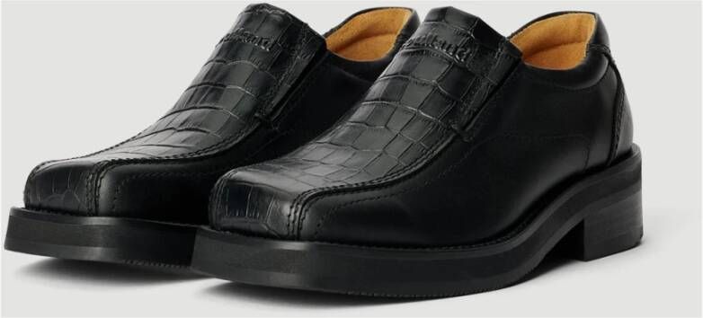 Soulland Zwarte Croco Loafers met Dikke Zool Black Dames