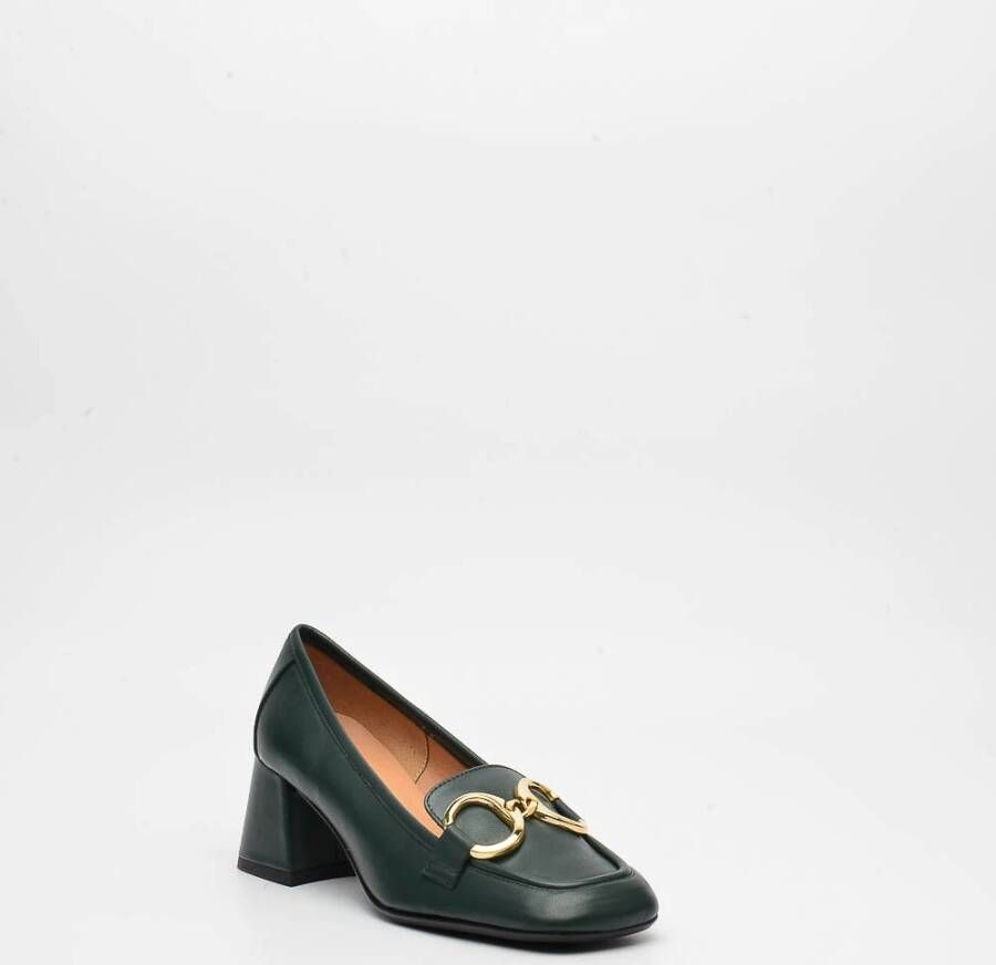 Status Groene Leren Decolte Schoenen Green Dames