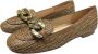 Status Leren en raffia ballerina schoenen Brown Dames - Thumbnail 3