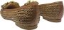 Status Leren en raffia ballerina schoenen Brown Dames - Thumbnail 4