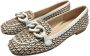 Status Leren en raffia ballerina schoenen Brown Dames - Thumbnail 1