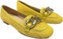 Status Leren en raffia ballerina schoenen Yellow Dames - Thumbnail 3