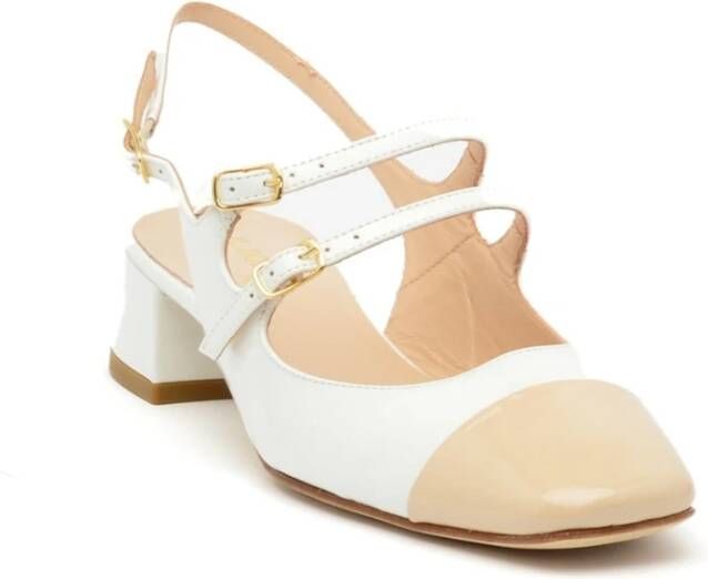 Status Witte Lak Slingback Schoenen White Dames