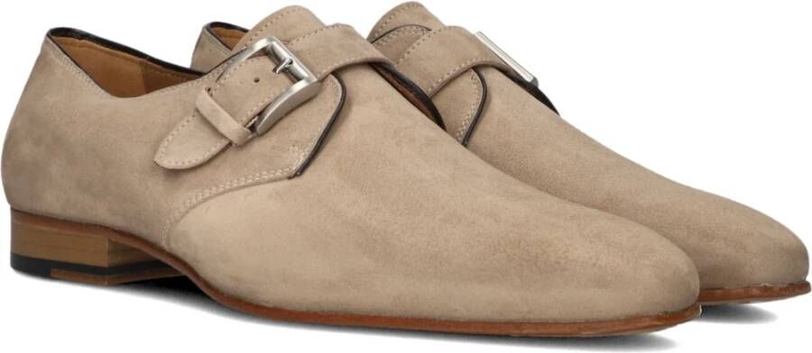 Stefano Lauran Beige Suède Monk Strap Schoenen Beige Heren