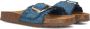 STEFANO LAURAN Slippers Dames Bio Gevlochten 1 Band Slipper Met Gesp Maat: 36 Materiaal: Leer Kleur: Blauw - Thumbnail 2