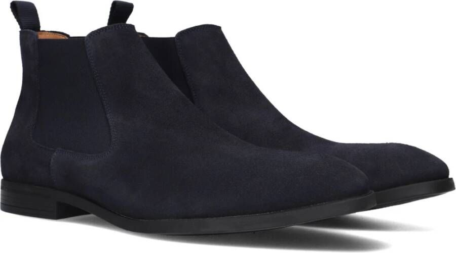 Stefano Lauran Blauwe Suède Chelsea Boots Blue Heren