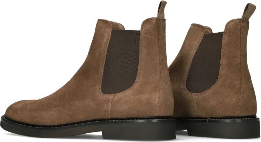 Stefano Lauran Heren Chelsea Boots in Cognac Suède Brown Heren