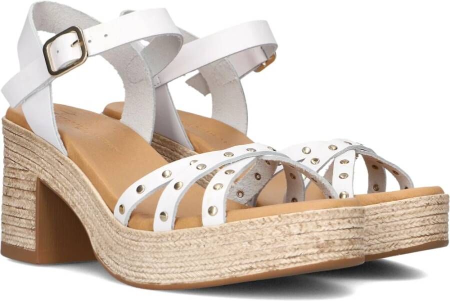 Stefano Lauran Witte Leren Studs Sandalen White Dames