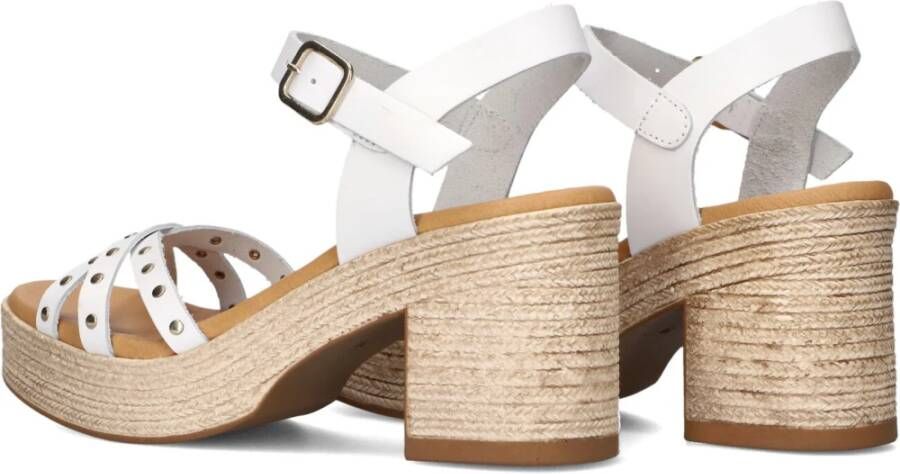 Stefano Lauran Witte Leren Studs Sandalen White Dames