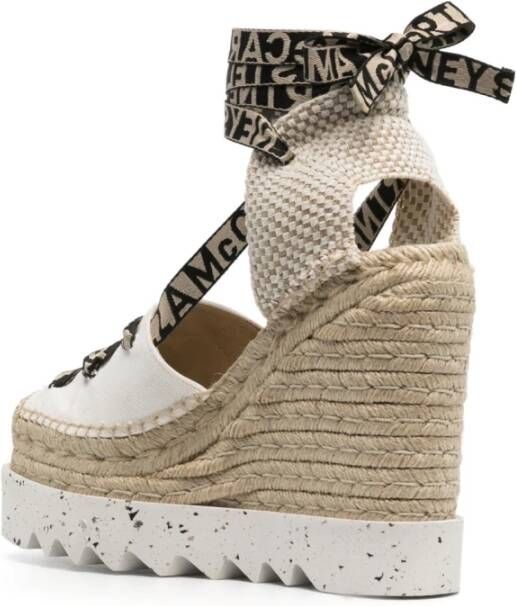 Stella Mccartney Beige Canvas Sleehak Espadrilles Beige Dames