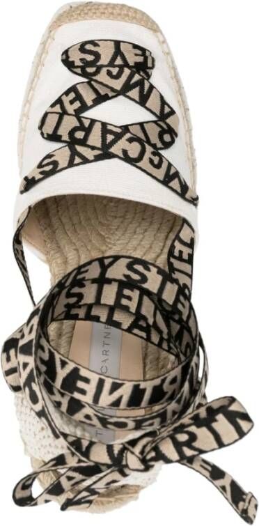 Stella Mccartney Beige Canvas Sleehak Espadrilles Beige Dames