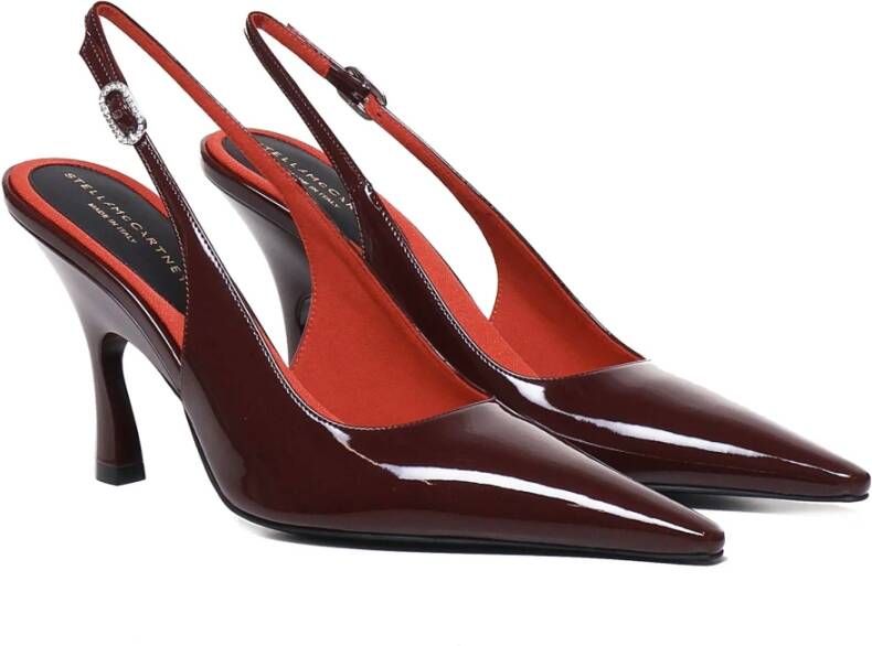 Stella Mccartney Bordeaux Patent Leren Geometrische Hak Pumps Red Dames