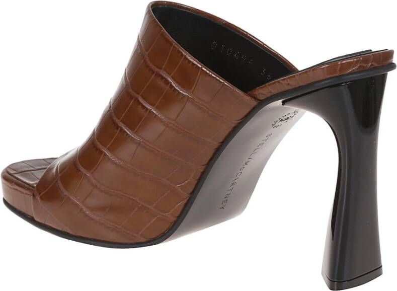 Stella Mccartney Bruine Krokodillenprint Hoge Hak Klompen Brown Dames