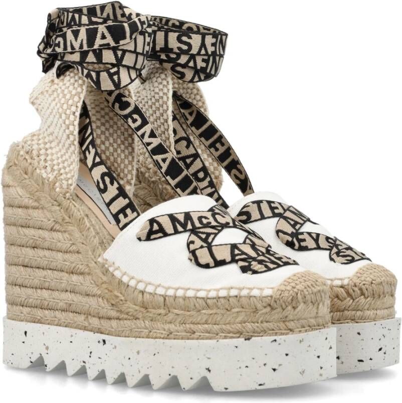 Stella Mccartney Camelia Gesloten Neus Sleehak Espadrilles Beige Dames