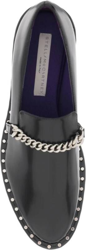 Stella Mccartney Falabella Loafers met Diamanten Ketting Black Dames