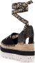 Stella Mccartney Gaia Wedge Espadrilles met Logoed Linten Beige Dames - Thumbnail 3