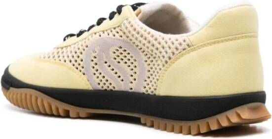 Stella Mccartney Gele Mesh Sneakers S-Golf Logo Yellow Dames