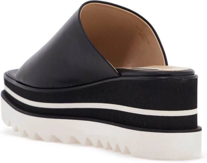 Stella Mccartney Plateau klompen met logoband Black Dames