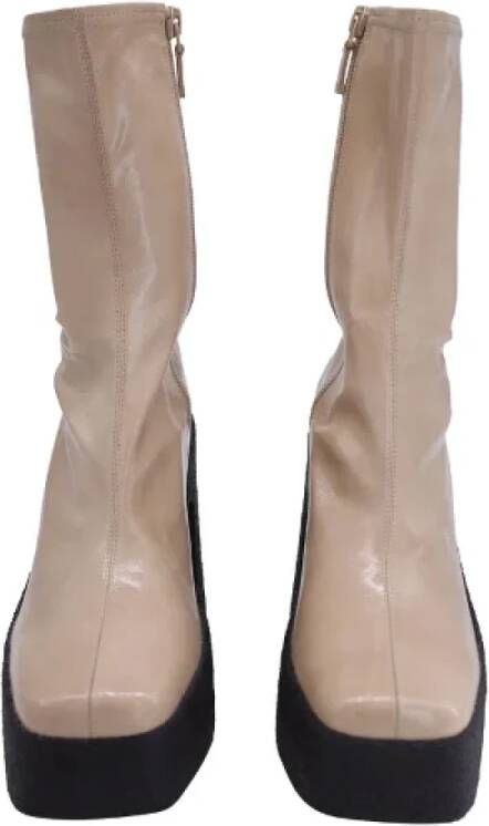 Stella McCartney Pre-owned Leather boots Beige Dames