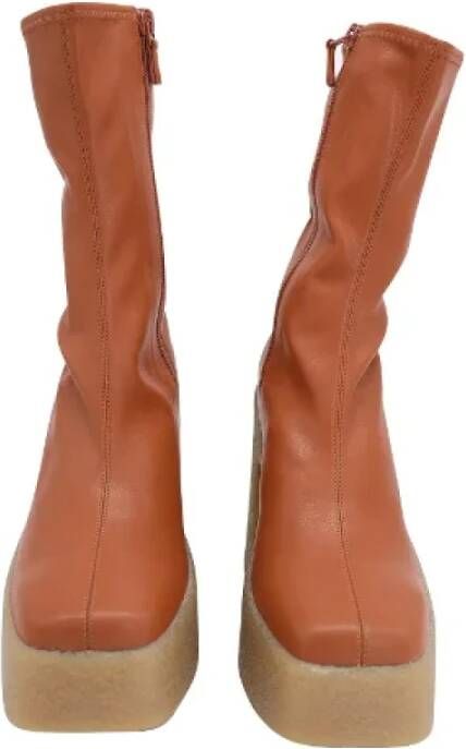 Stella McCartney Pre-owned Leather boots Brown Dames