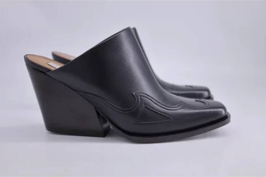 Stella McCartney Pre-owned Leather flats Black Dames