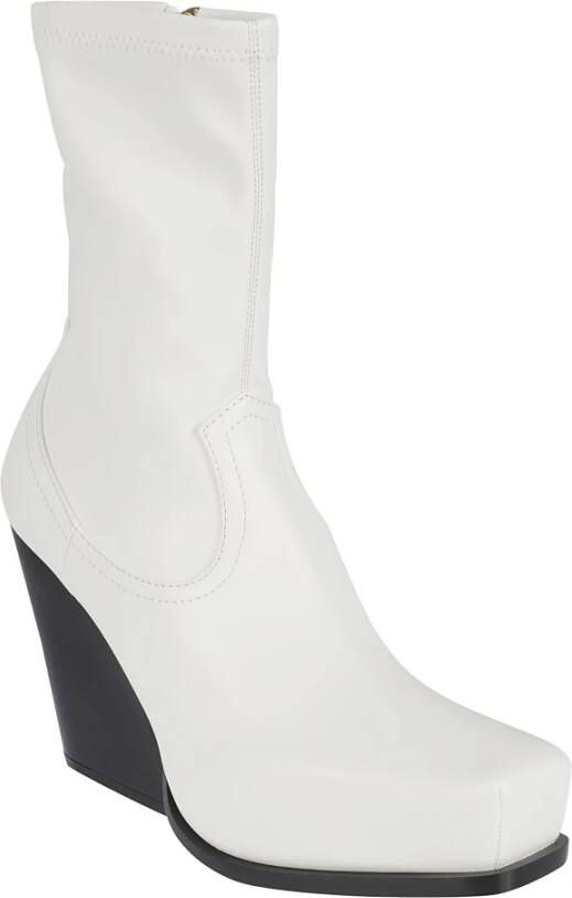 Stella Mccartney Witte Cowboy Enkellaarzen Aw22 White Dames