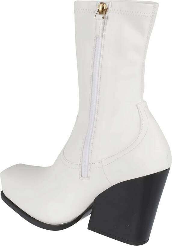 Stella Mccartney Witte Cowboy Enkellaarzen Aw22 White Dames