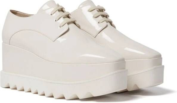 Stella Mccartney Witte Patent Lace-Up Sleehak Schoenen White Dames