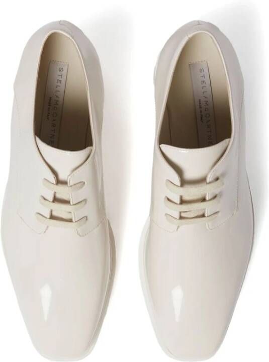 Stella Mccartney Witte Patent Lace-Up Sleehak Schoenen White Dames