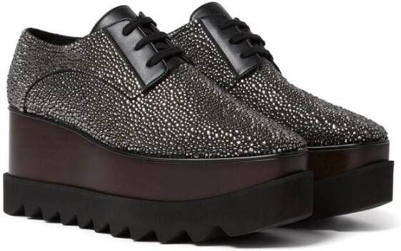 Stella Mccartney Zwarte Kristalversierde Sleehak Schoenen Black Dames